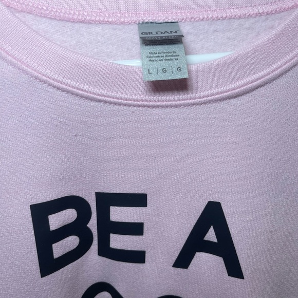 Gildan Pink 'Be A Good Human' Crewneck Sweatshirt - Picture 3 of 5